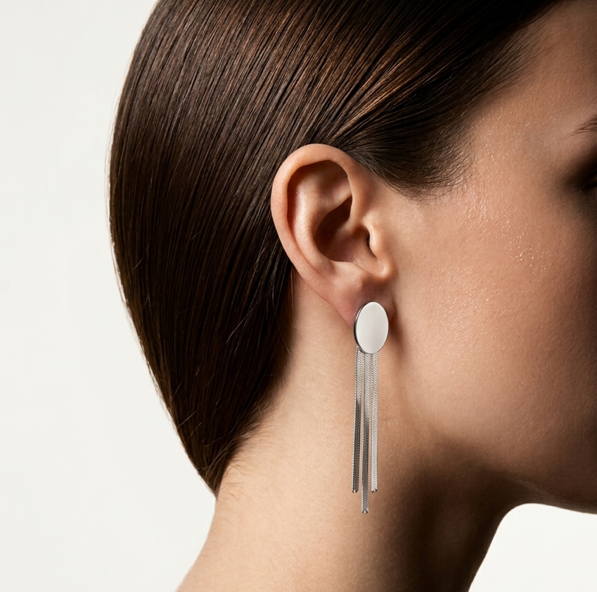 Long Chain Silver Earrings