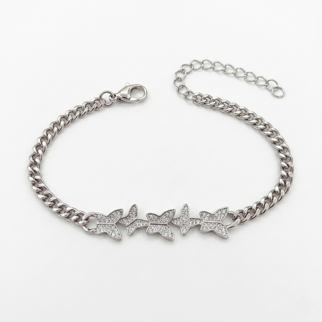 Butterflies Silver Bracelet