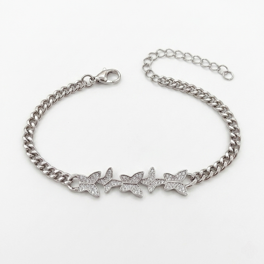 Butterflies Silver Bracelet