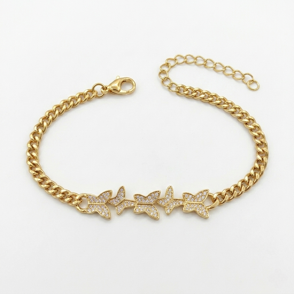 Butterflies Gold Bracelet