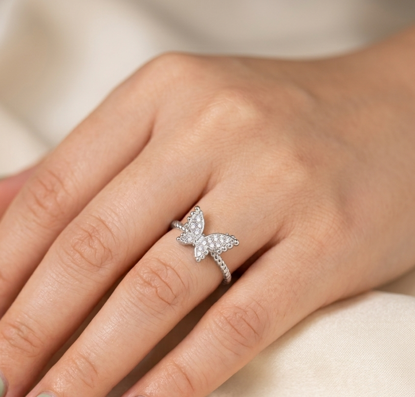 Silver Butterfly Ring