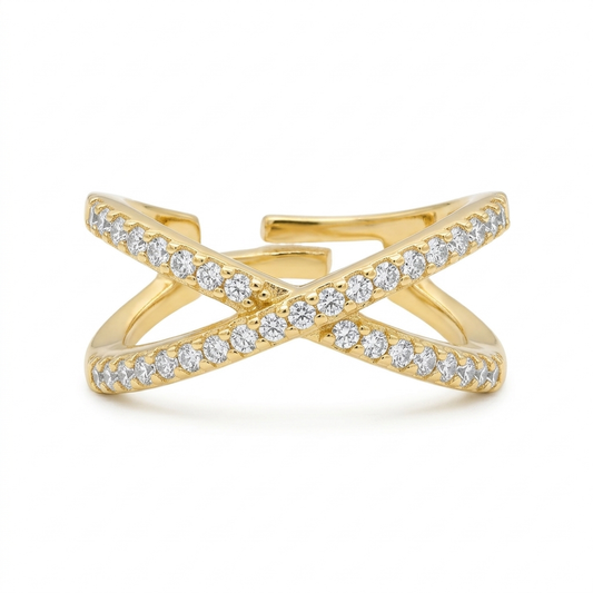 Cross Strass Ring
