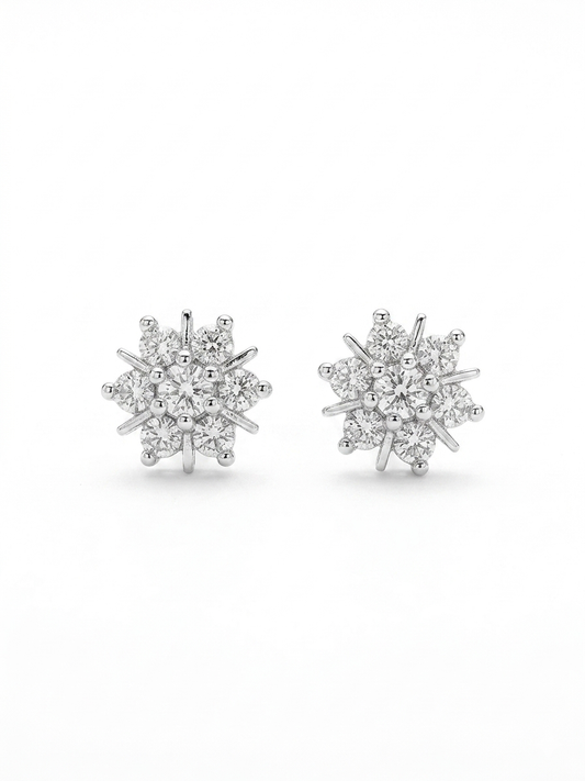Flower Silver Earrings