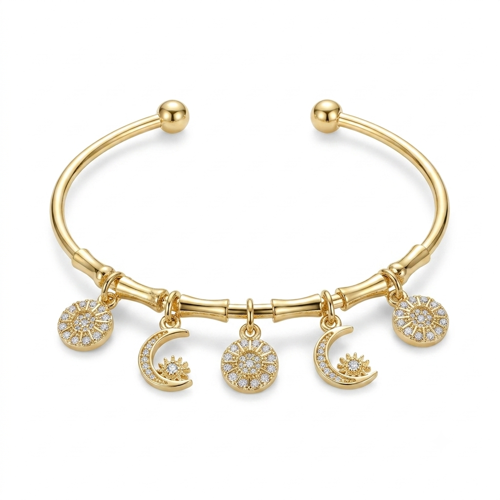 Gold Charms Bangles