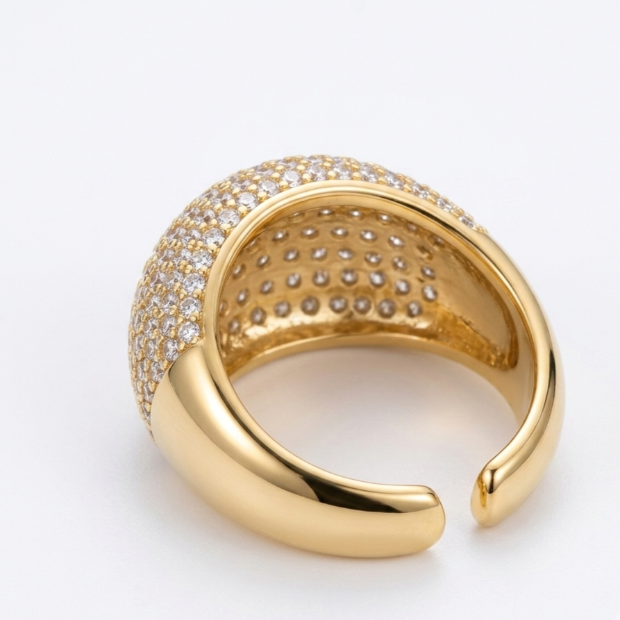 Gold Half Strass Ring
