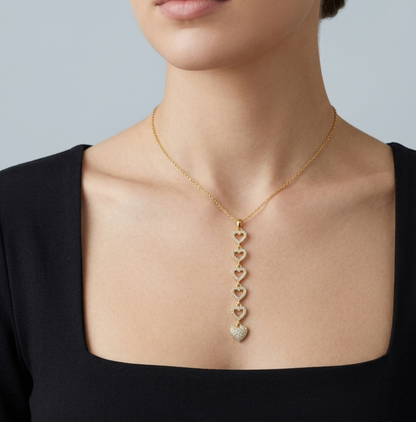 Hearts Drop Necklace