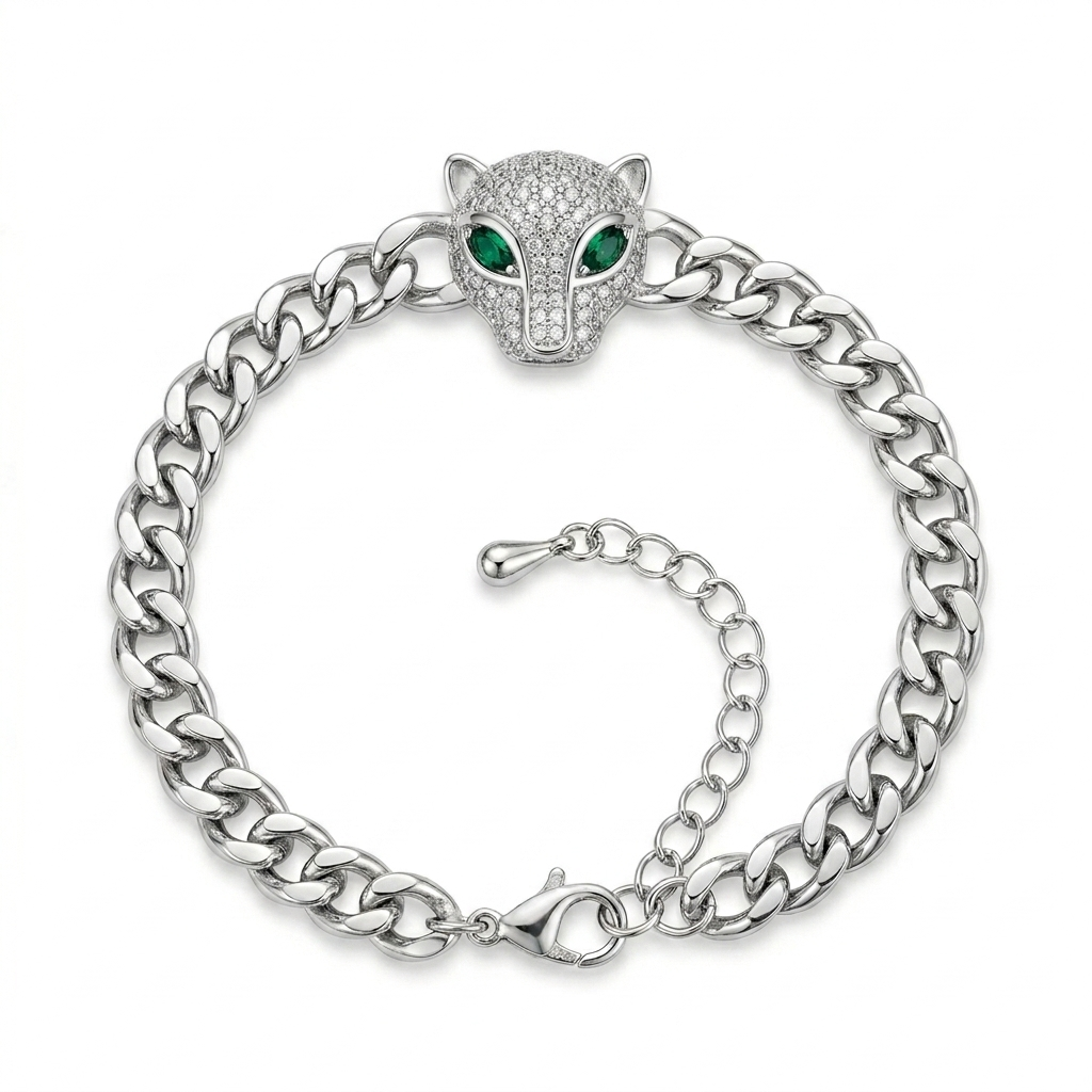 Leopard Silver Bracelet
