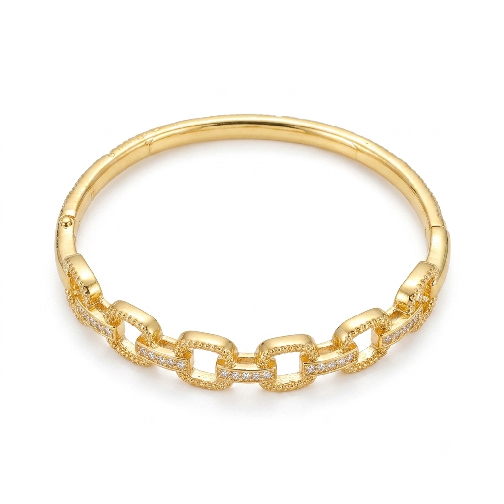 Links Strass Bangle