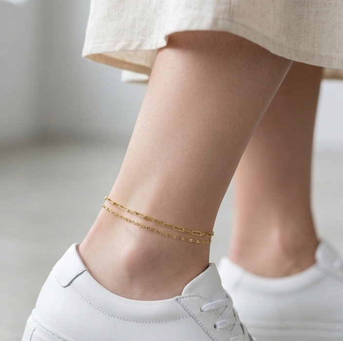 Links Two Layers Anklet