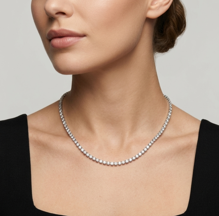 Silver Tennis Necklace