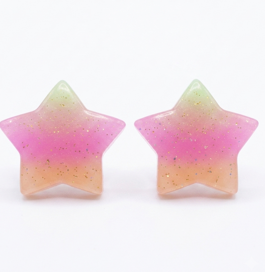 Colored Star Summer Earrings