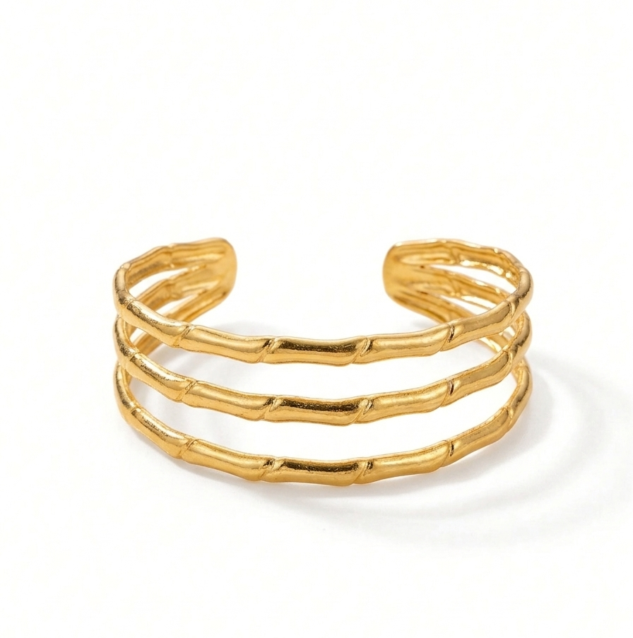 Three Layers Bamboo Cuff Bracelet