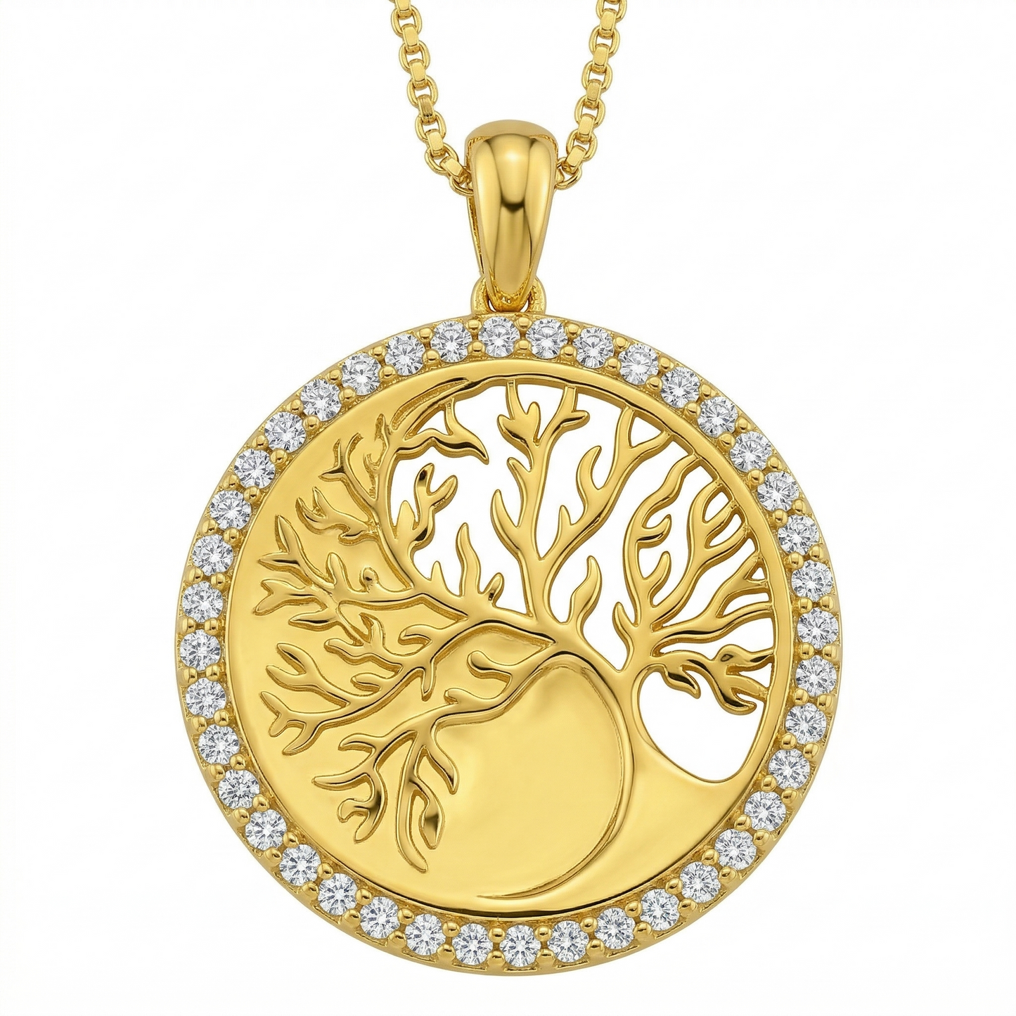Tree Round Strass Necklace