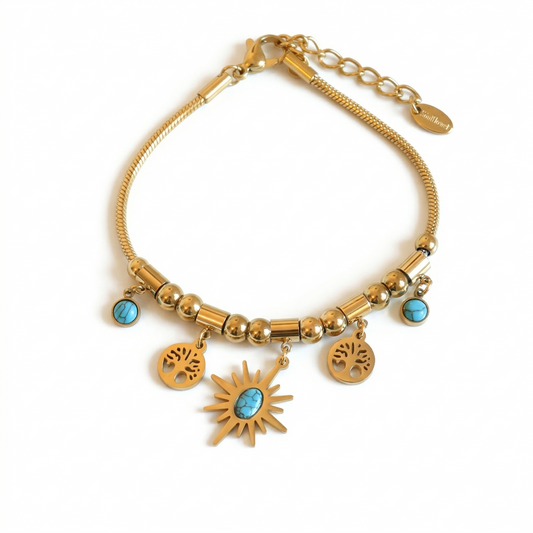 Turquoise Sun Tree Bracelet