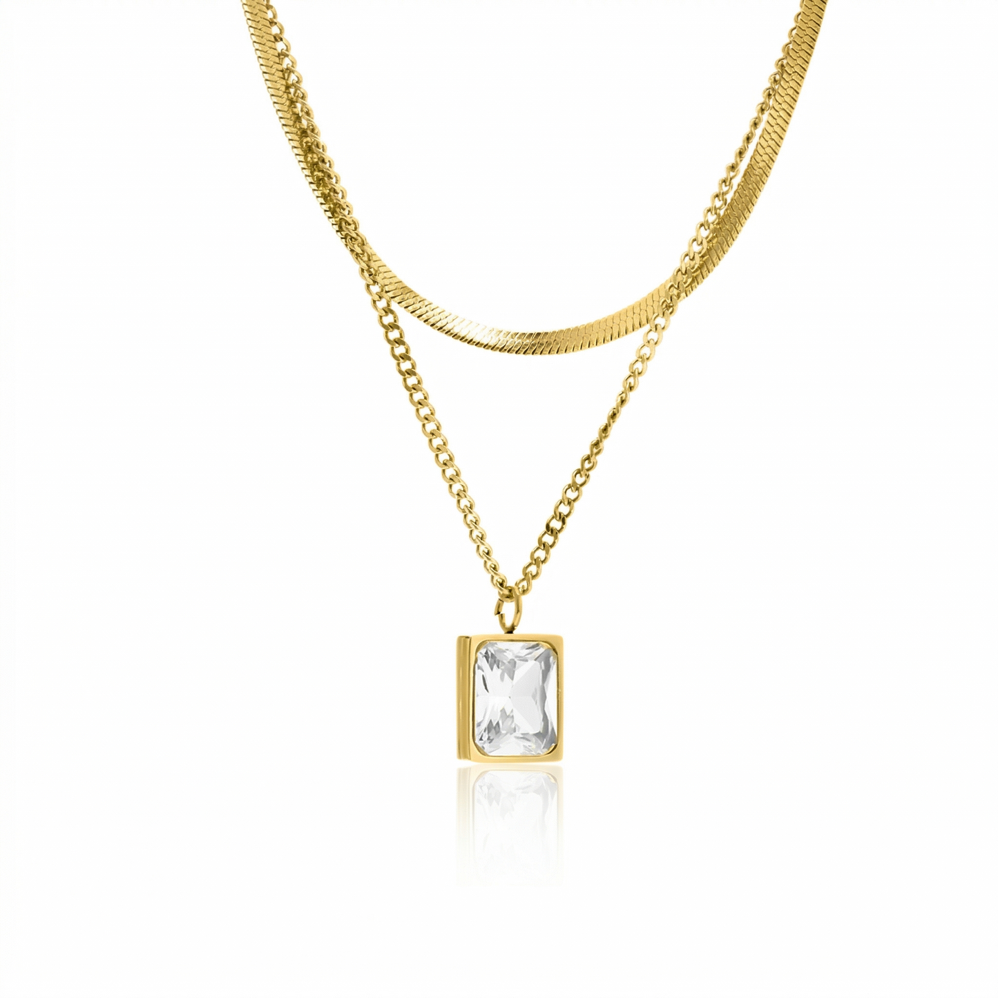 Zircon Layered Necklace