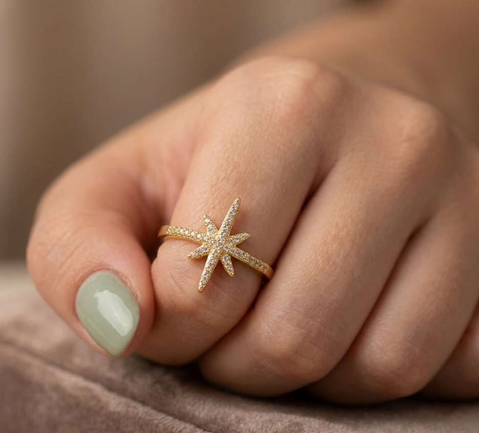 Strass Star Ring