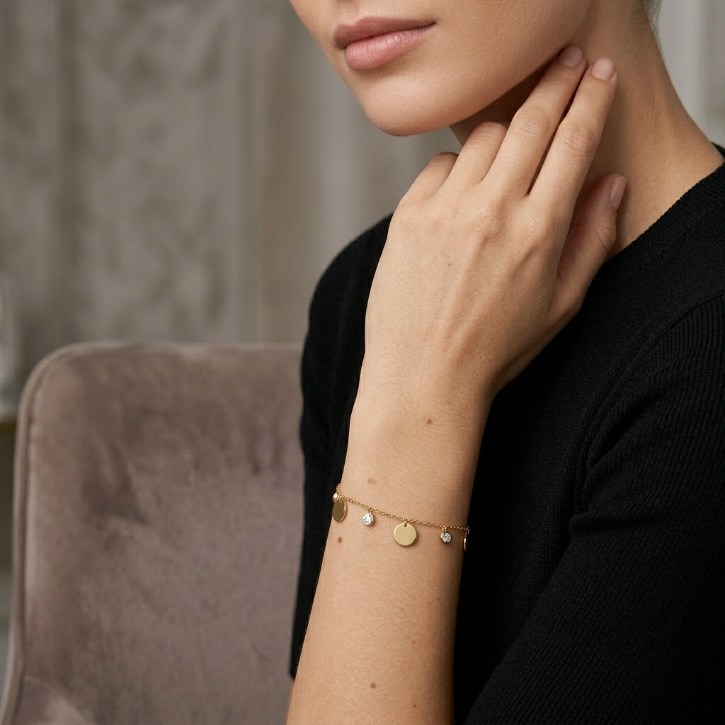 Big Circles And Strass Bracelet