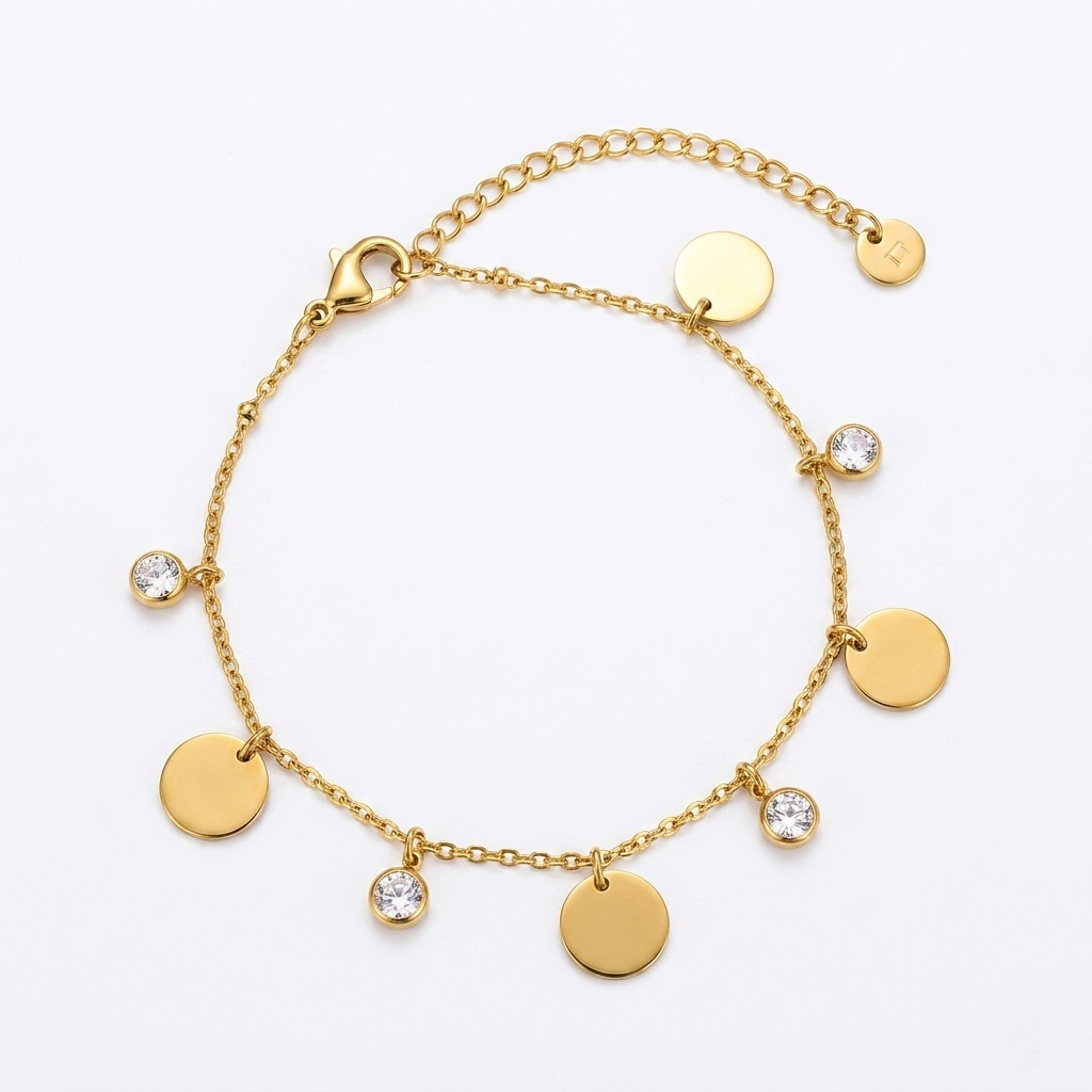 Big Circles And Strass Bracelet