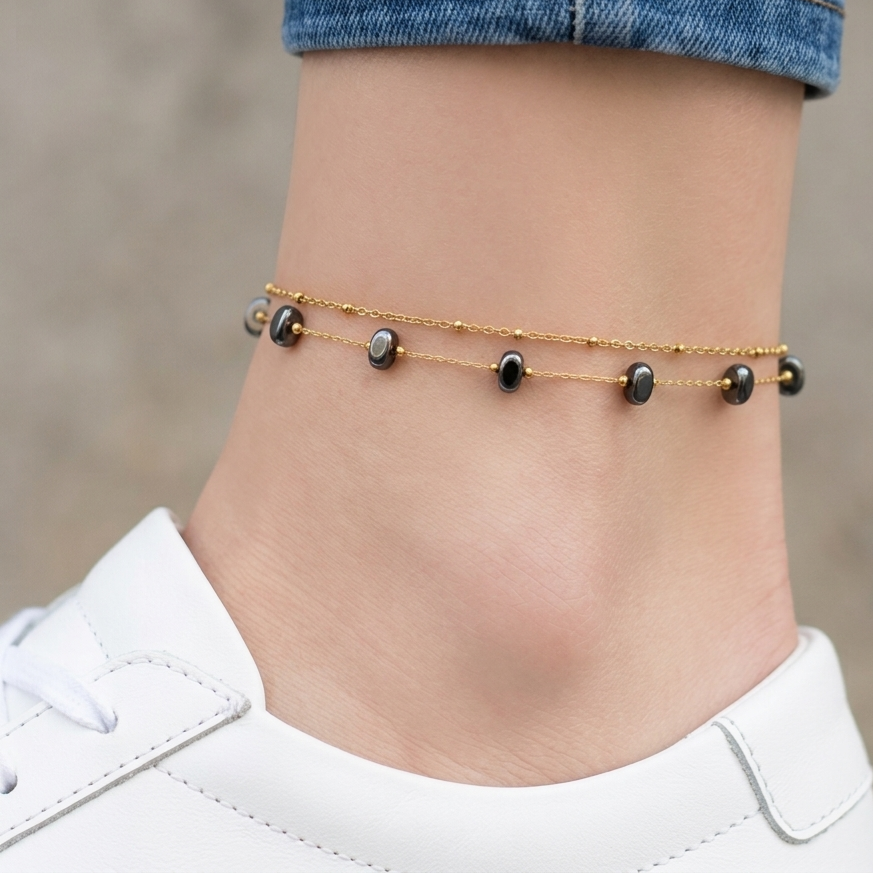 Black Charms Anklet