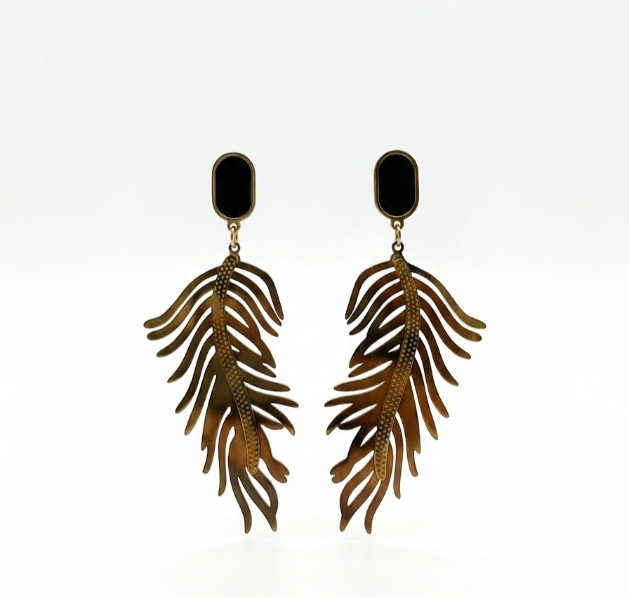 Black Leaf Earrings