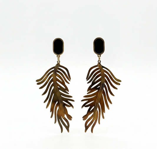 Black Leaf Earrings