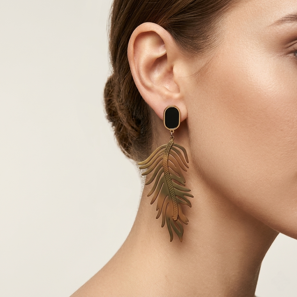 Black Leaf Earrings