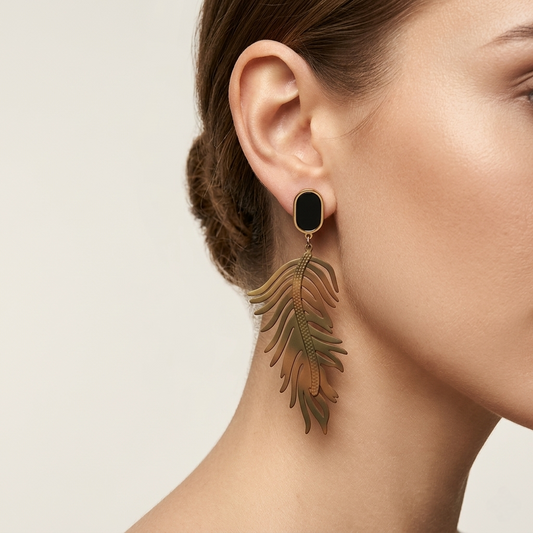 Black Leaf Earrings