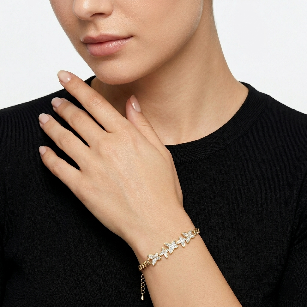 Butterflies Gold Bracelet