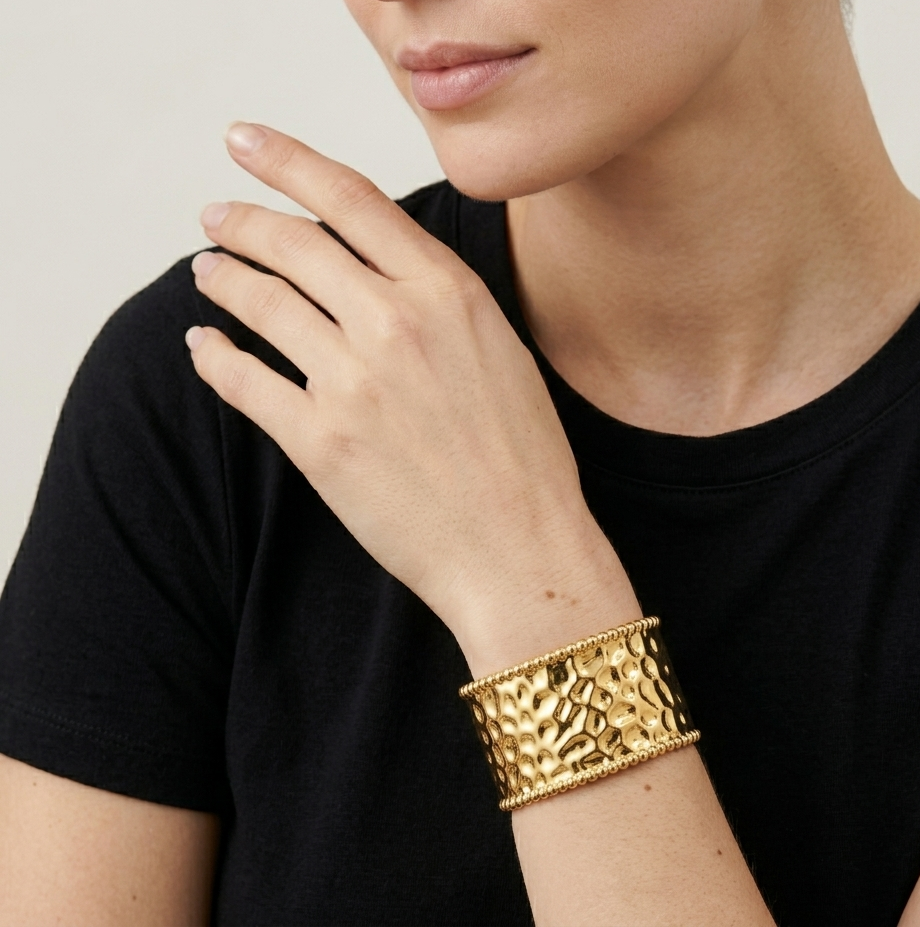 Chunky Textured Cuff Bracelet