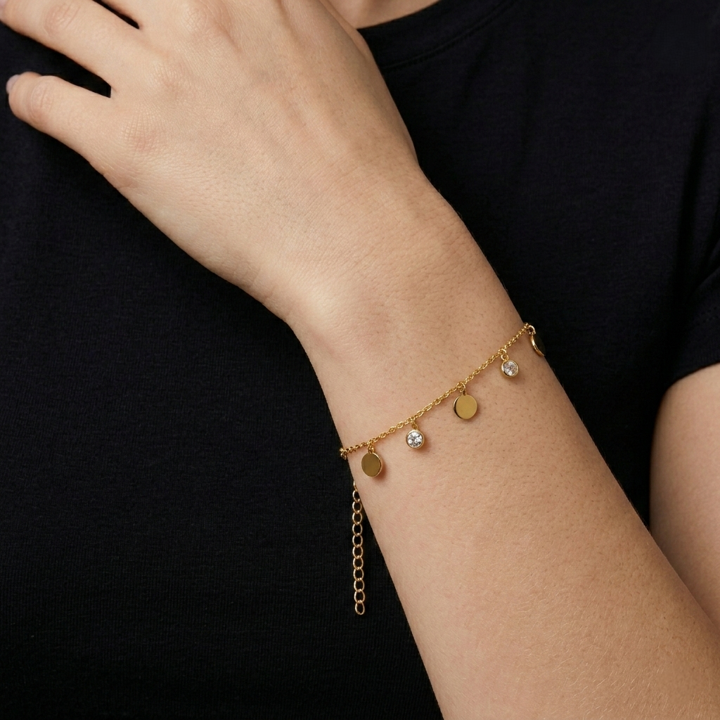 Circles And Crystals Bracelet