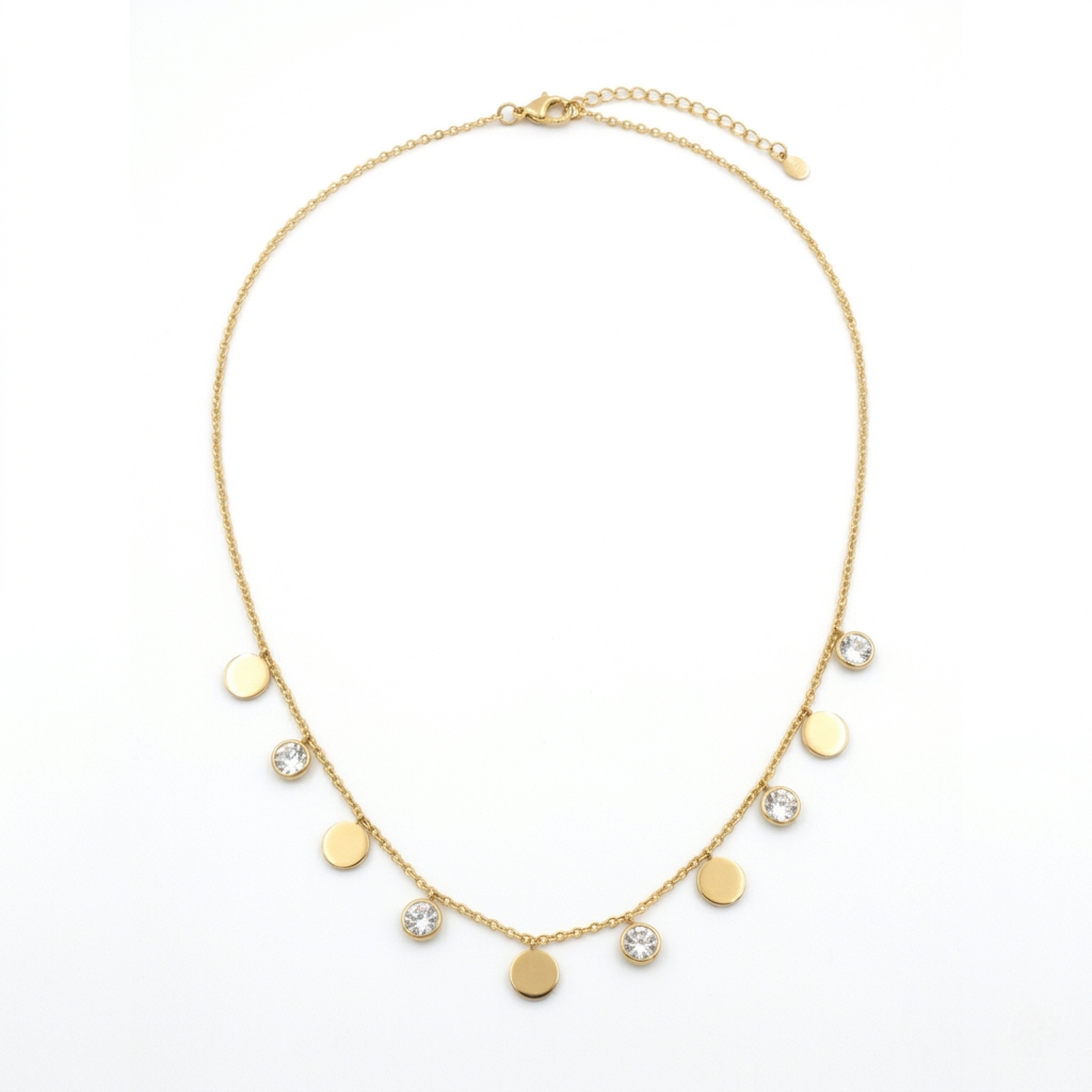 Circles And Strass Necklace