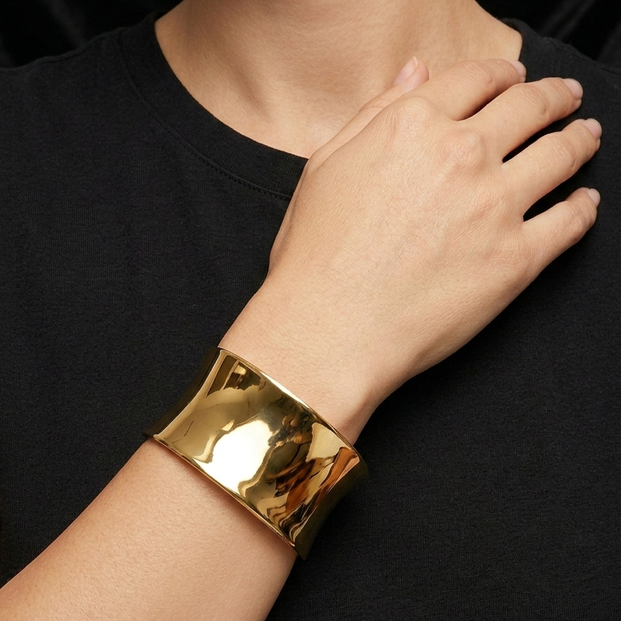 Concave Chunky Cuff Bracelet