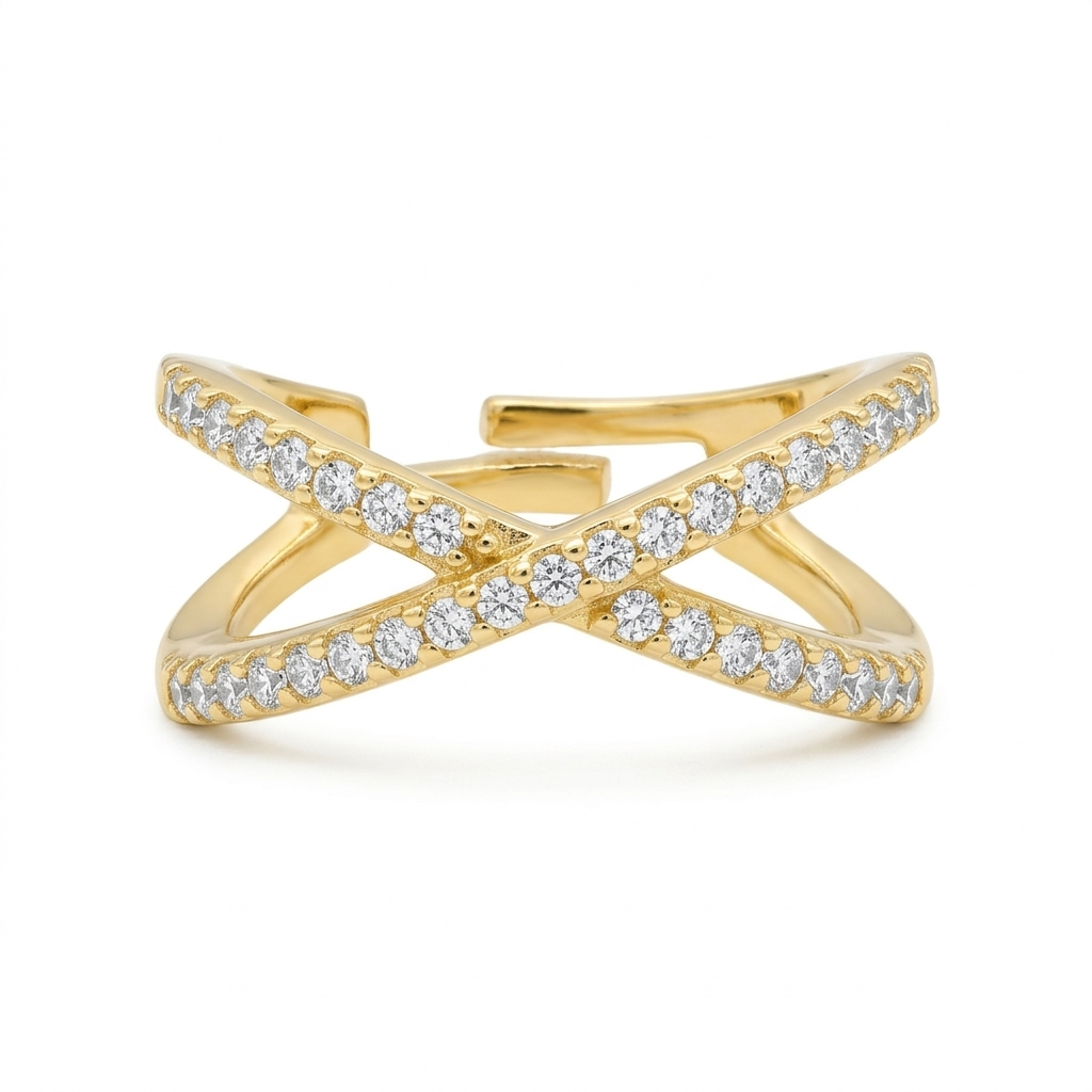 Cross Strass Ring