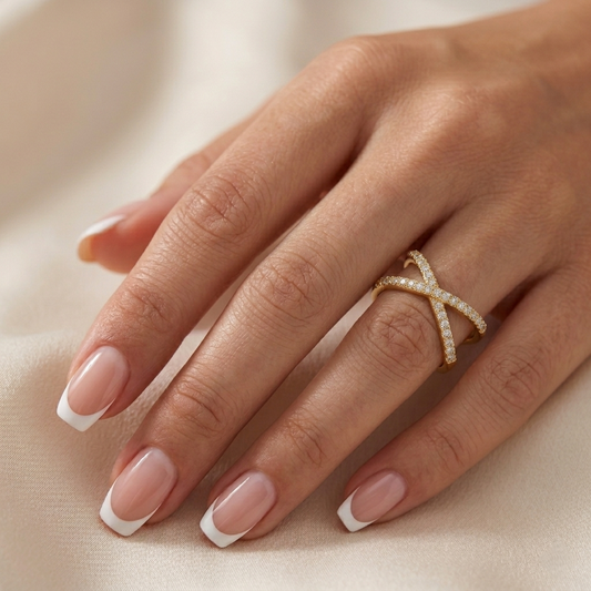 Cross Strass Ring