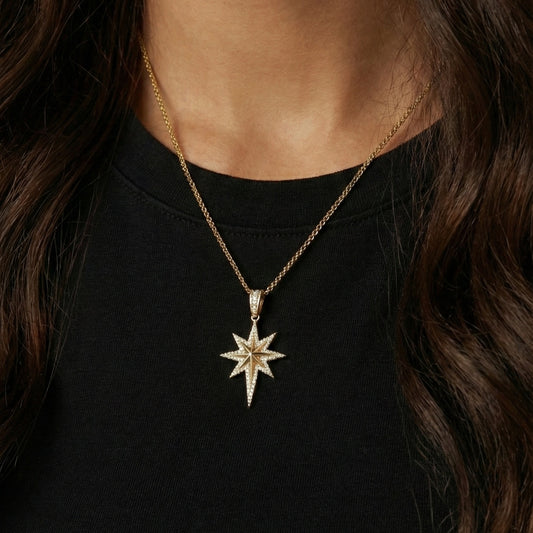 Gold Diamond Star Necklace