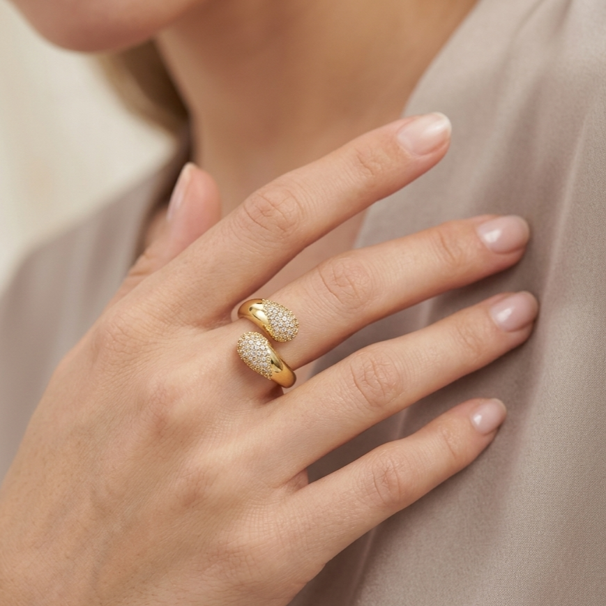 Gold Double Dome Ring