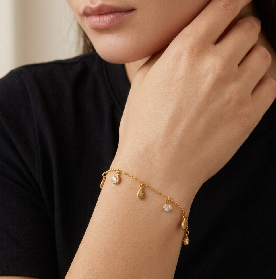 Drop And Strass Bracelet