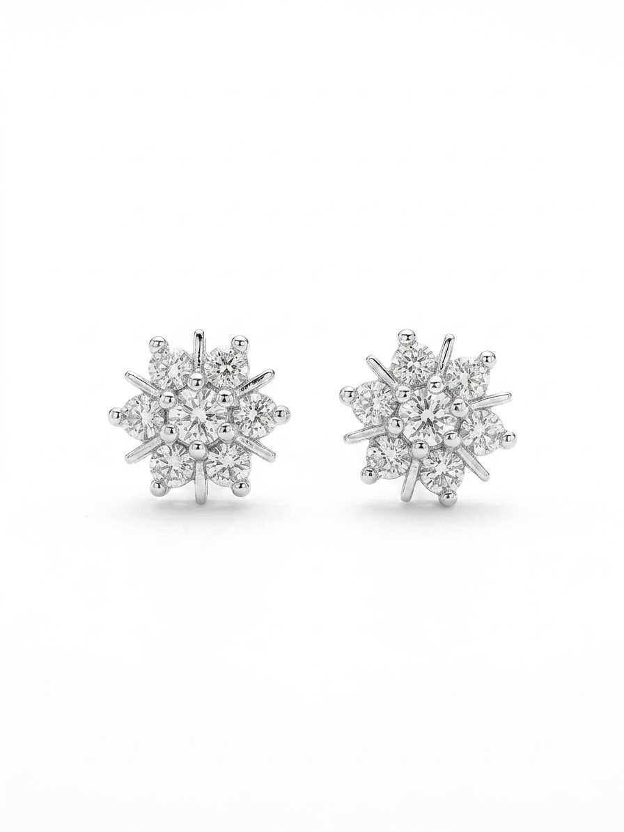 Flower Silver Earrings