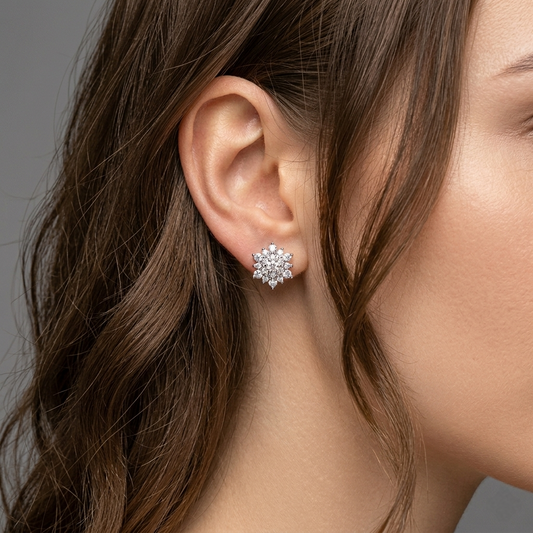 Flower Silver Earrings