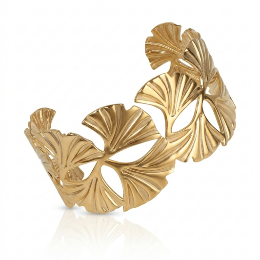 Ginkgo Leaf Cuff Bracelet