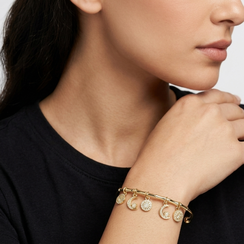 Gold Charms Bangles