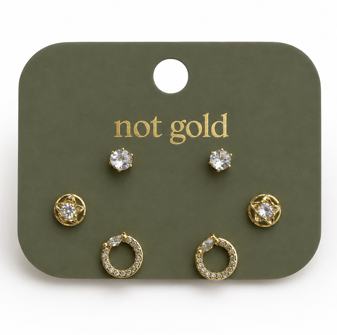 Gold Circle Set Earrings