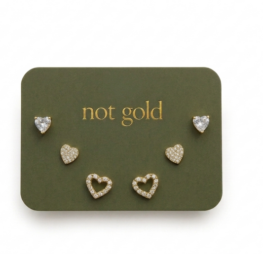 Hearts Gold Set Earrings