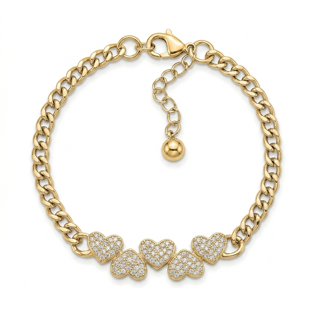 Hearts Gold Bracelet