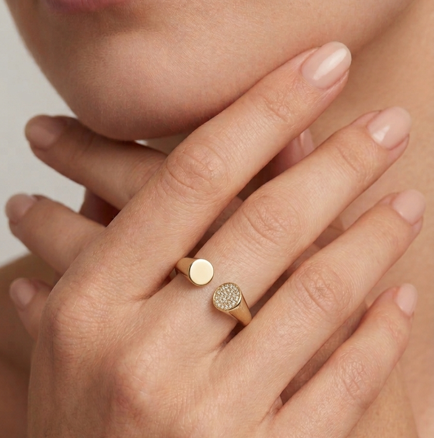 Gold Open Signet Ring