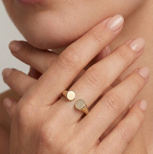 Gold Open Signet Ring