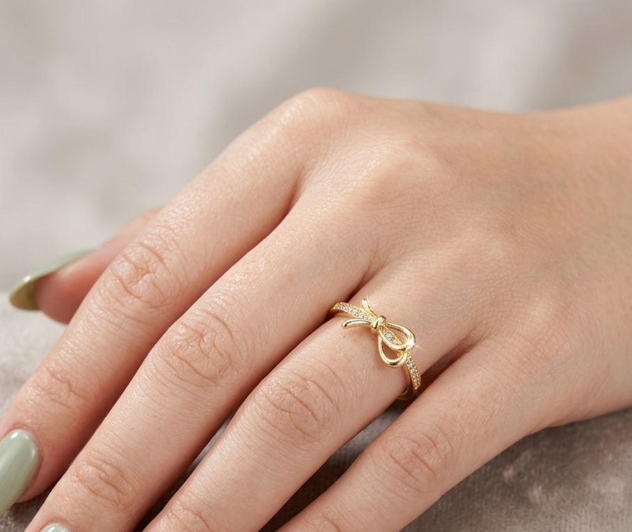 Gold Half Ribbon Ring