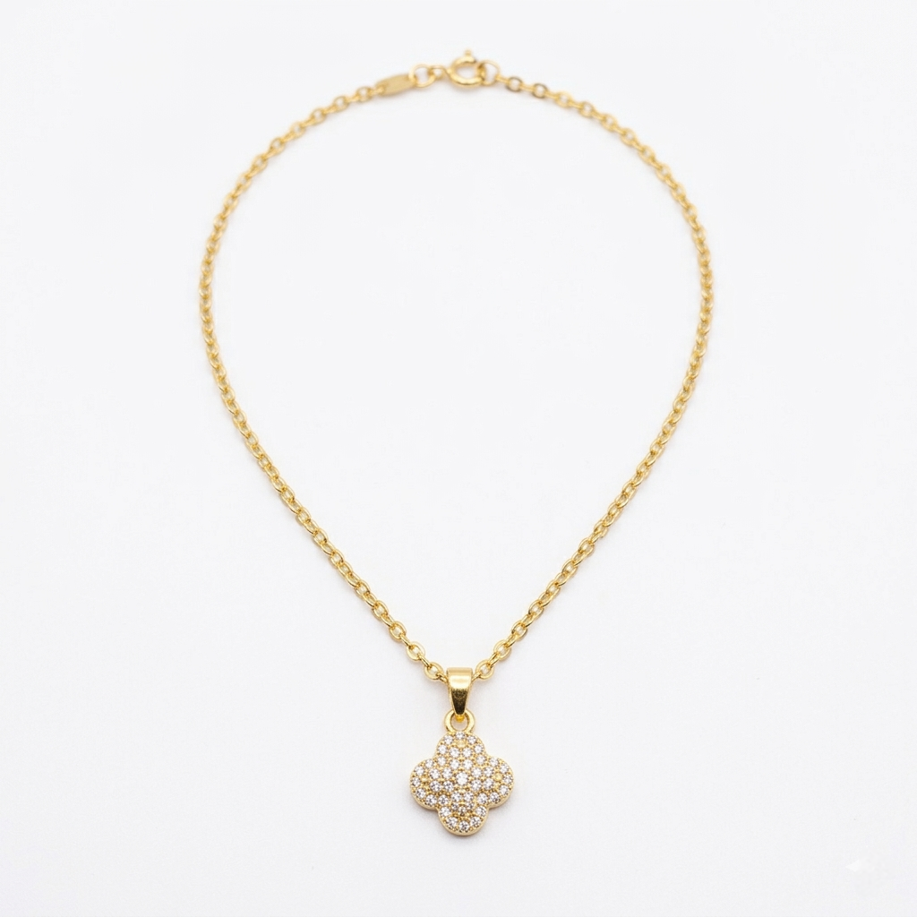 Strass Gold Van Cleef Necklace