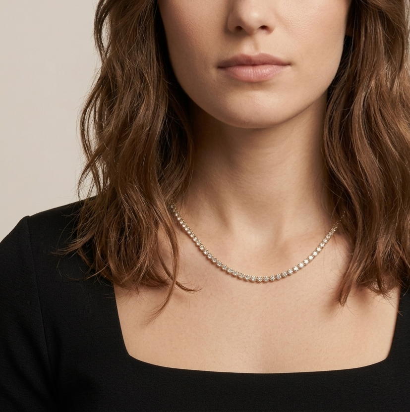 Gold Tennis Necklace