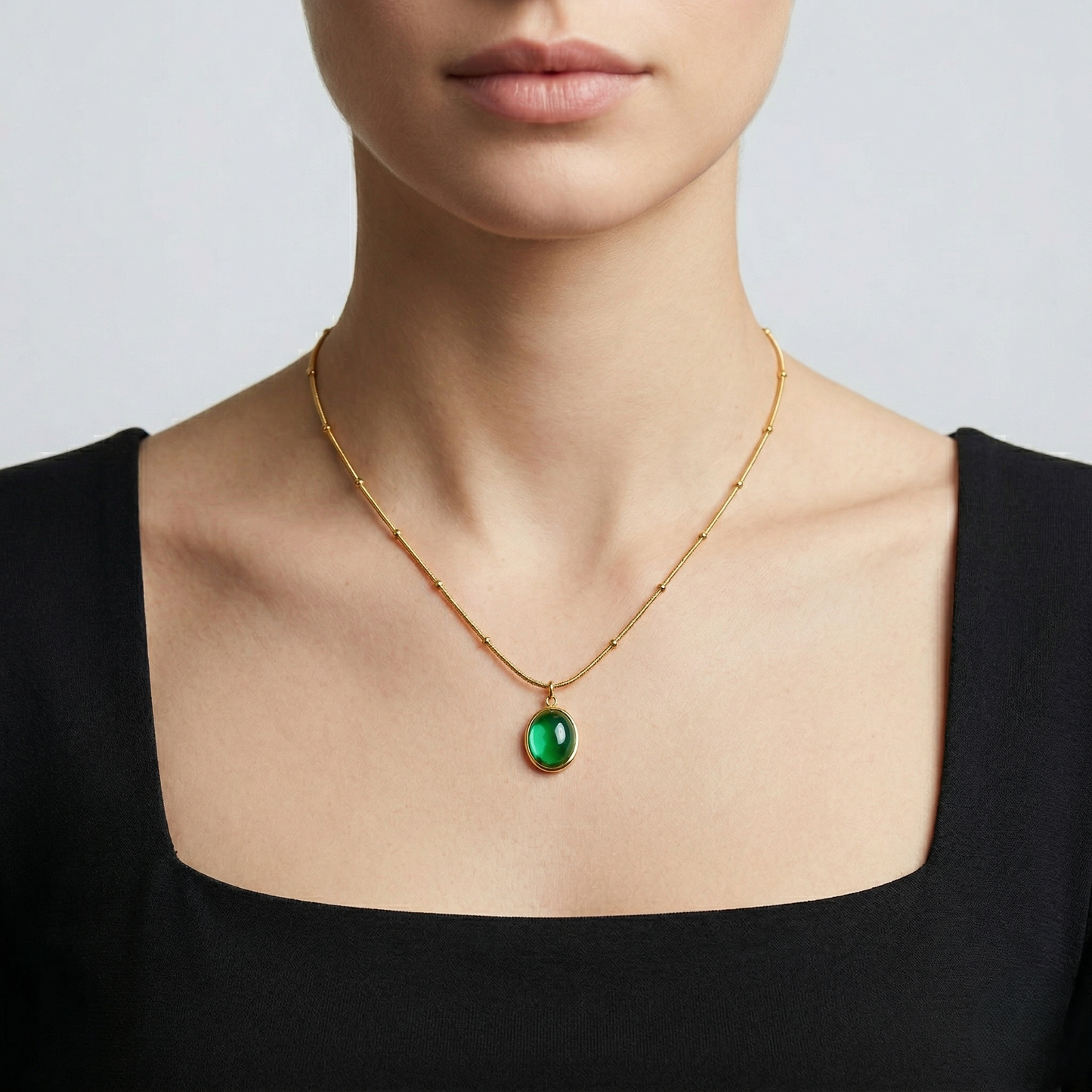 Green Cat Eye Necklace